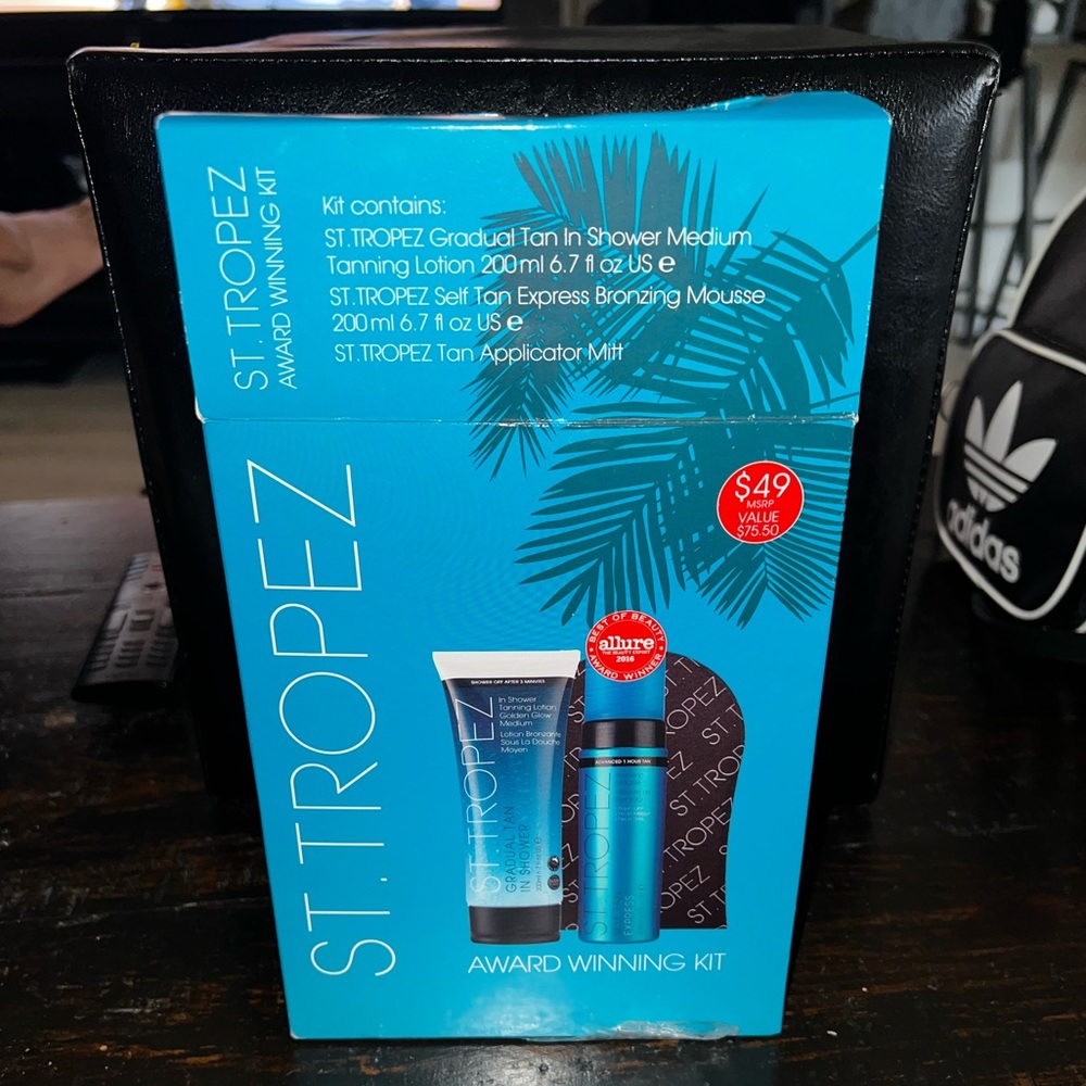 ST TROPEZ KIT Express Bronzing Mousse, Gradual Self Tan Lotion, Mitt 2 FULL SIZE